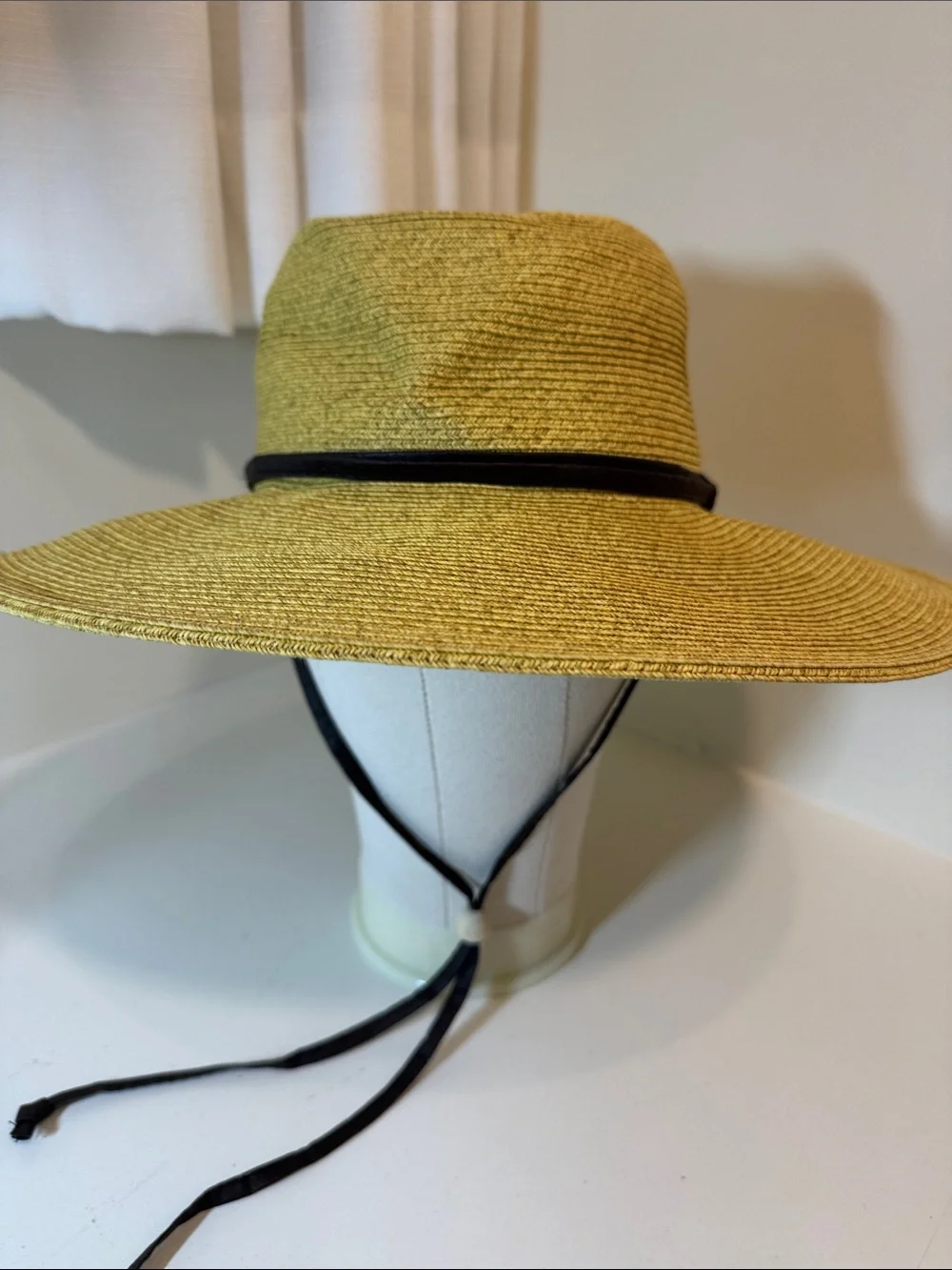 San Diego Mustard Yellow fiber hat with tie. OS.